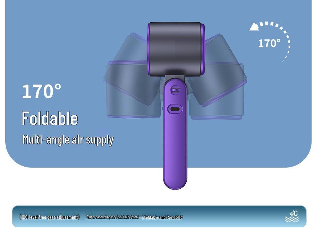 High-Speed Semiconductor Cooling Handheld Foldable Fan with USB Charging
