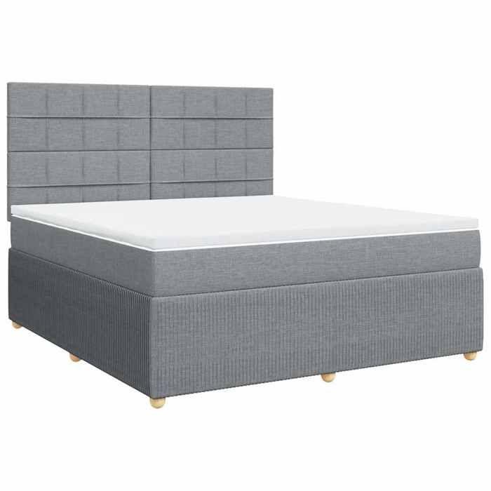 Maison Exclusive - Sommier à lattes de lit avec matelas Gris clair 180x200cm Tissu