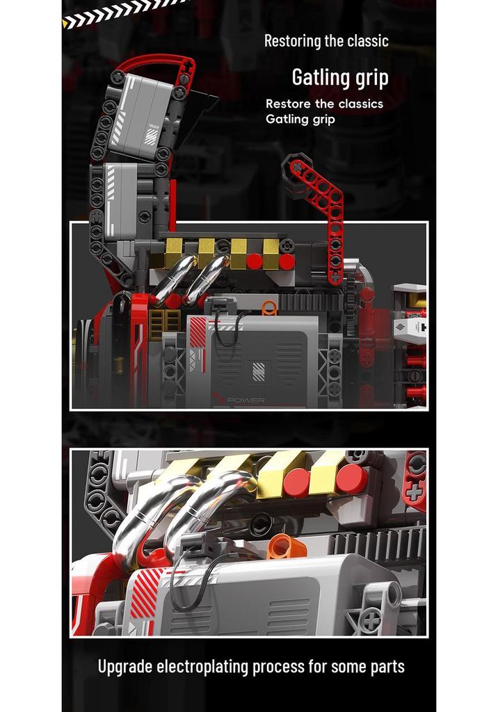 Jiaqi KK001 Electric Gatling Toy Gun - Heavy Armor Ripper Building Blocks for Boys