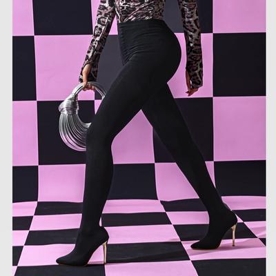 Дизайнерские удобные длинные брюки из эластичной ткани, Сапоги выше колена, женские сексуальные туфли на тонком высоком каблуке с острым носком, туфли для выпускного вечера в ночном клубе