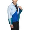adidas Мужская куртка Neo Small Logo Color Block с полосатым принтом на молнии, синяя HC9661