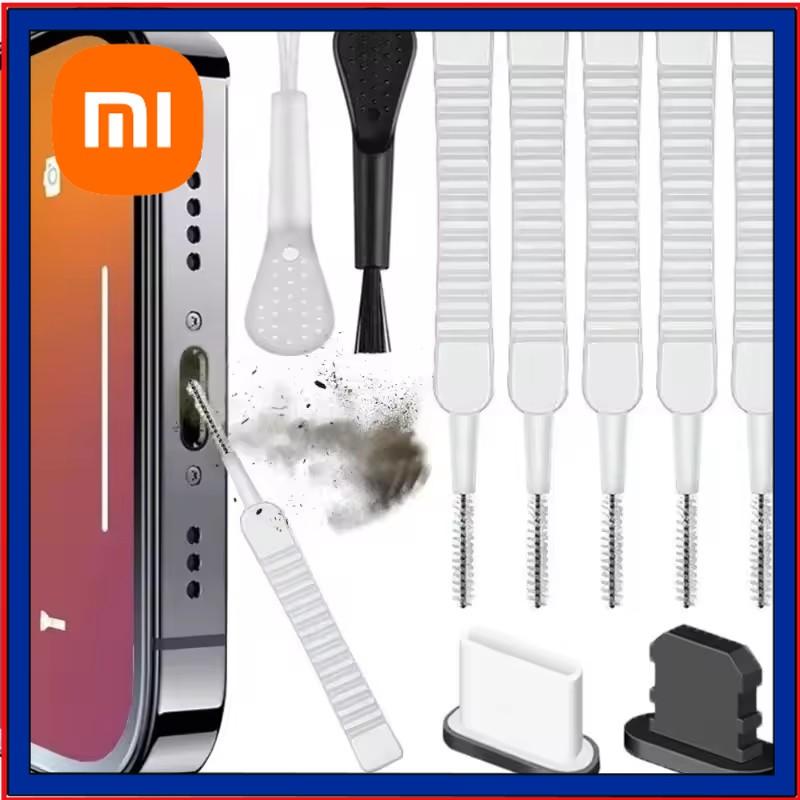 Xiaomi 10/Шт. Заглушка от пыли для порта зарядки мобильного телефона с чистящей щеткой для iPhone 15 Pro Max Plus Samsung Xiaomi iOS Type C Набор для чистки