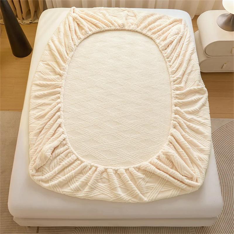 Зимний бархатный наматрасник Утолщенный Теплый Чехол на кровать Простыня Постельное белье Мягкий Плюшевый Теплый Простыня на резинке Зимняя бархатная простыня