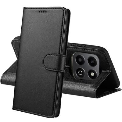 Чехол для Honor 200 Smart 5G - Phonillico® - Черный кошелек - Полужесткий - Эффект кожи - Магнитный