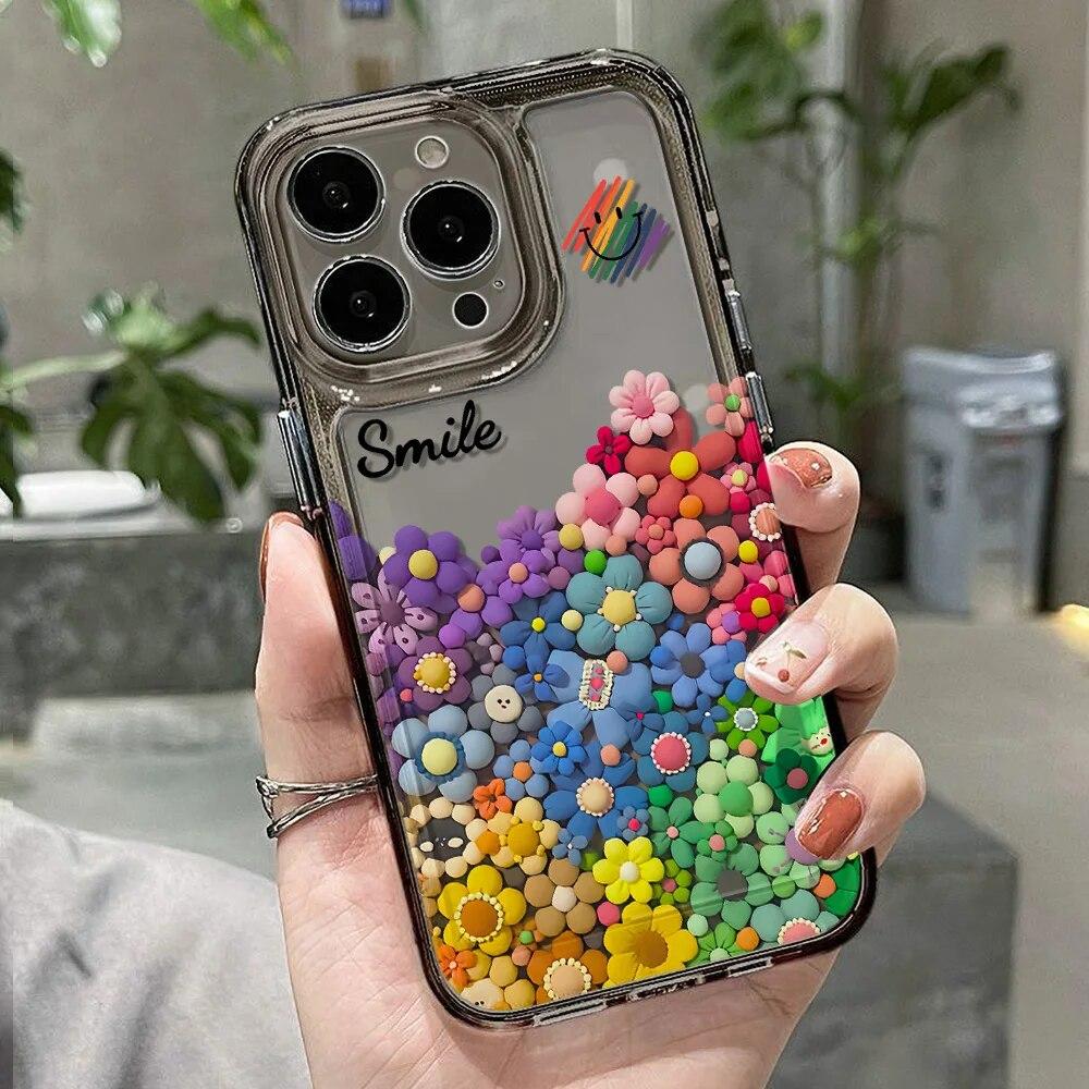 Чехол для телефона с милой улыбкой для iPhone 11, чехол для iPhone 15 Pro 12 13 14 Pro Max XS XR X 7 8 Plus SE 2020, мягкий силиконовый чехол с подсолнухами