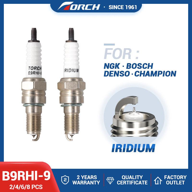2-8 шт. Свечи зажигания Replacement для 6777/IMR9C-9H 6216/CR9EHIX-9 7502/CR9EH-9 6544/IMR9D-9H Винтовой тип Иридиевая свеча зажигания TORCH B9RHI-9