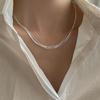 New Sparkling Multilayer Exquisite Long Bling Chain Necklace Unisex Silver Color Metal Stylish Chokers Elegant Exquisite Jewelry
