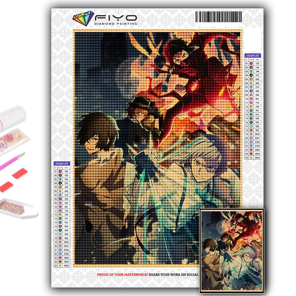 DIY 5D алмазная живопись аниме Bungou бродячие собаки набор для вышивки крестом полная дрель вышивка мозаика художественная картина стразы подарок