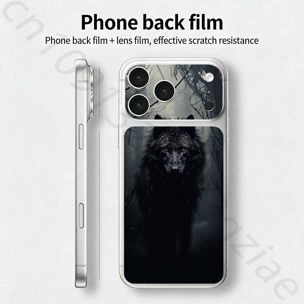 Волк для iPhone 17 pro Max /17 pro Полное покрытие Наклейка Skin Wrap 3D Цветная Задняя Защитная Пленка-Наклейка