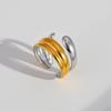 Fashion Geometric Rings for Women Gold Silver Color Stainless Steel Adjustable Ring Wedding Party Fashion Christmas Jewerly Gift