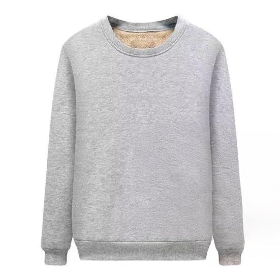 Мужской свитшот на флисовой подкладке, теплый зимний пуловер с круглым вырезом, осенний утолщенный базовый топ для повседневной носки, спорта, улицы, работы