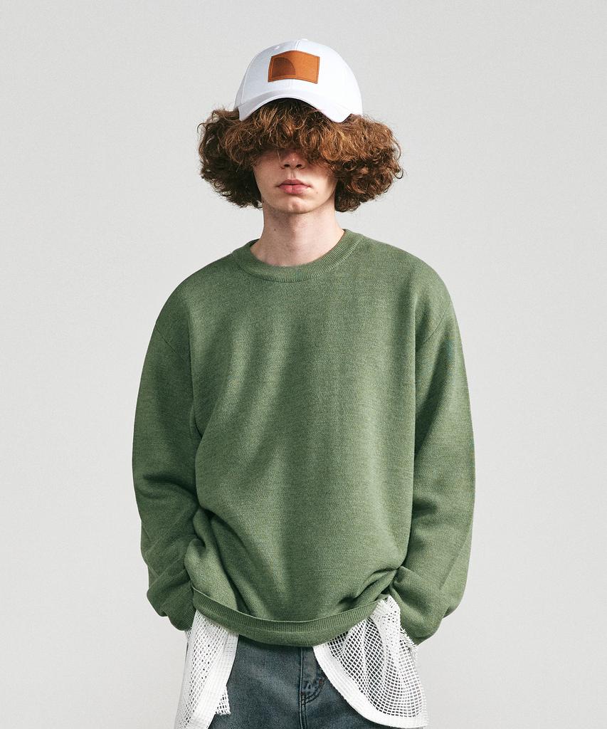 LMOOD Dutch Semi-Over Knit Rusty Green