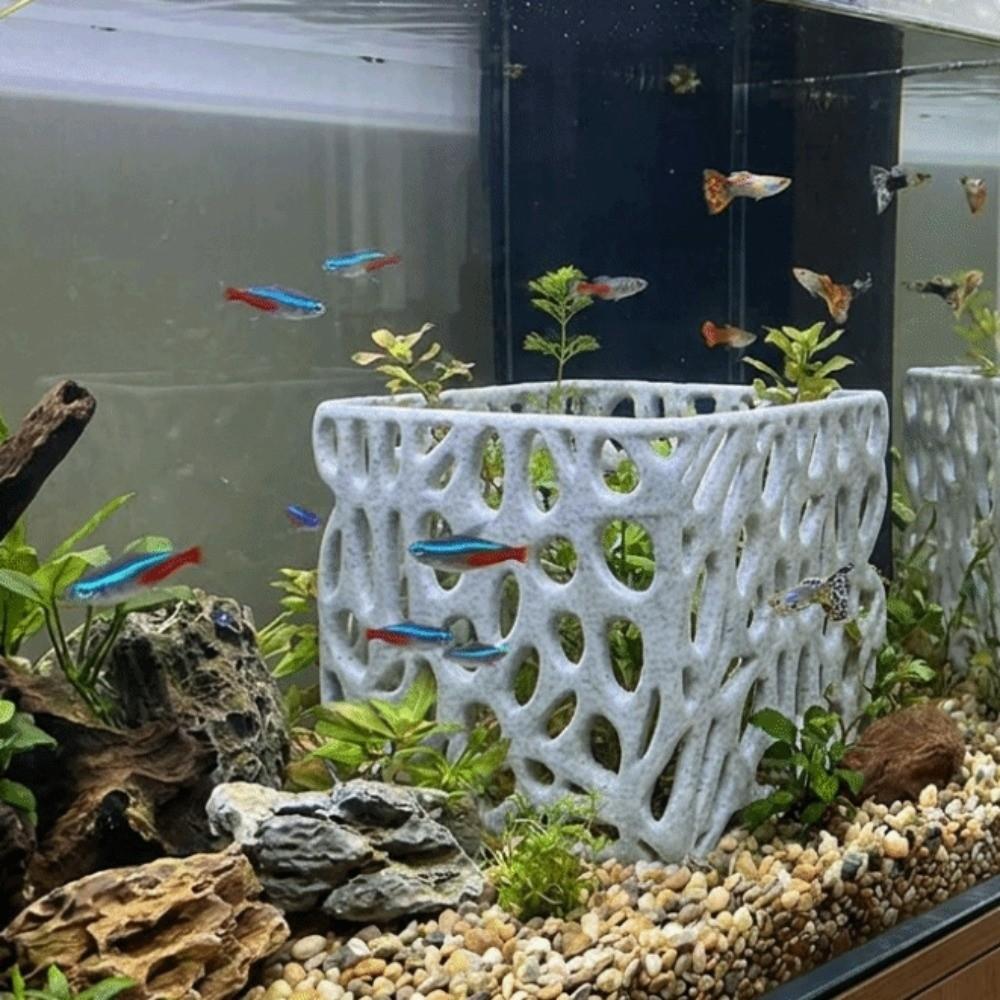 Porous Structure Fish Hiding Cave 3D Printed Shrimp Shelter Fish Tank Landscape