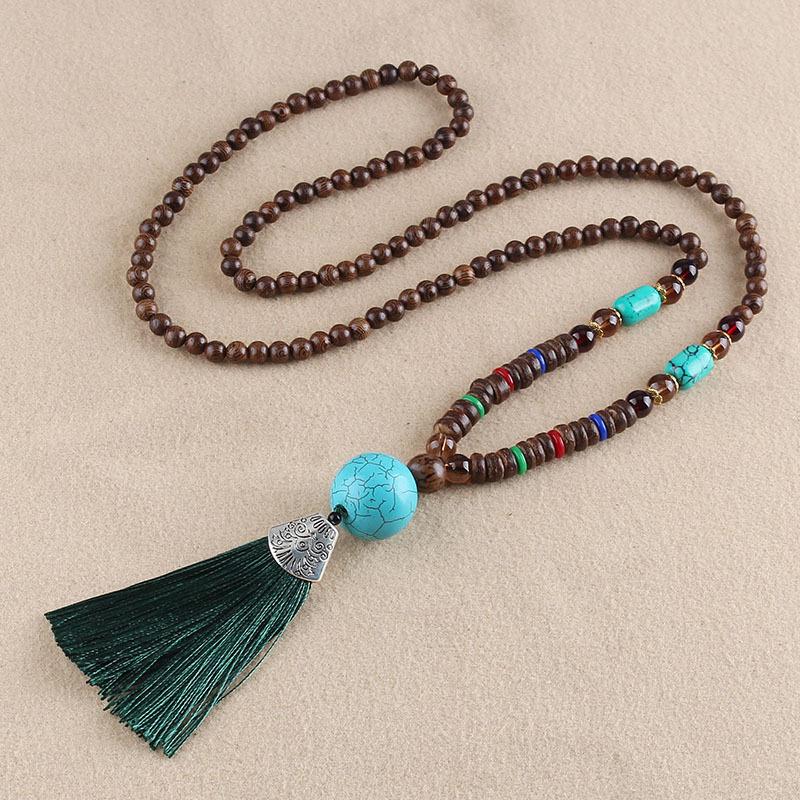Ожерелье Непал Boho Женщины Длинный Свитер Цепи Кулон Кисточкой Винтаж Этнические Подарки