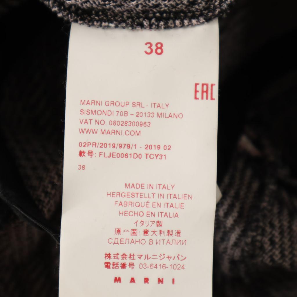 Marni Сделано в Италии Клетчатый узор Длинный рукав Крой 38 Розовый x Черный Женский Б/у