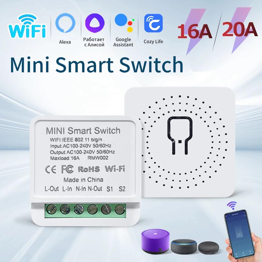 16/20A Wifi Smart Switch Alexa Google Home Alice 2-way DIY Mini Automation Module для светодиодного освещения Cozylife Remote Voice Control