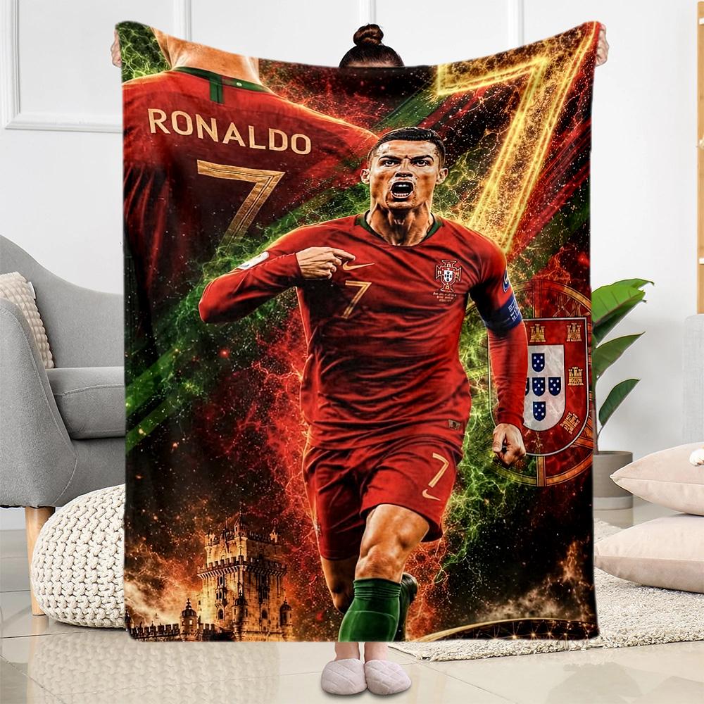 Cristiano Ronaldo Blanket Comfortable Perfect For Chair Bedding Office Four Seasons Universal Stylish Decor Unique Gift For Family And Friends Camping
