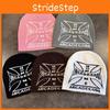 Streetwear Urban Cross Letter Knitted Cap With Acrylic Material For Casual Style