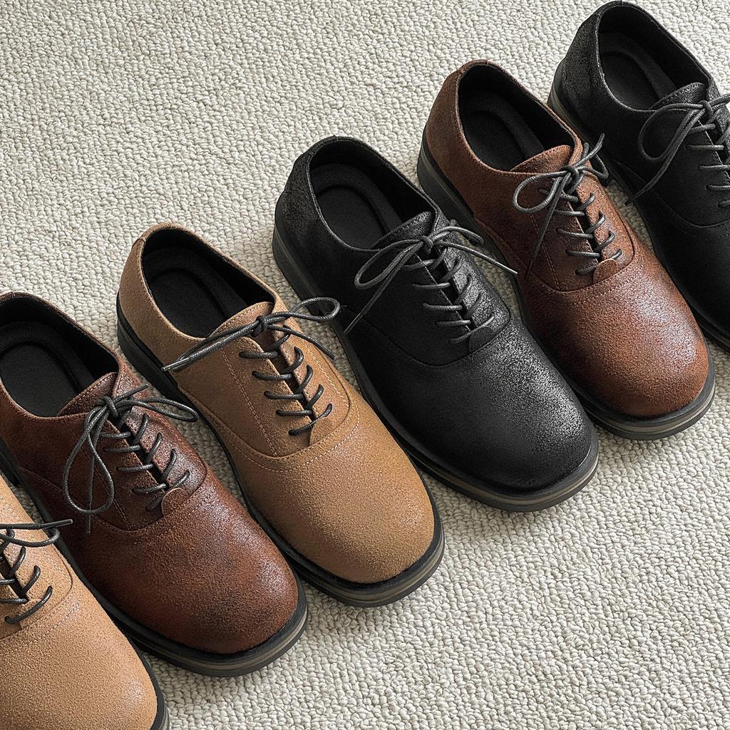Men Casual Leather Shoes Comfortable Non Slip Walking Footwear for Business Commuting Driving Travel and Daily Wear