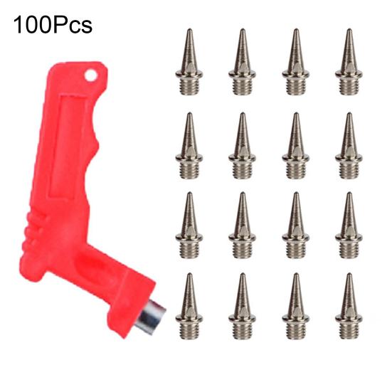 Yousheng 100 шт. шипов для беговых лыж из углеродистой стали, шипы для беговых и кроссовых кроссовок с ключом для шипов для спринтерских видов спорта, кроссовки