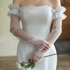 Long Sheer Gloves with Embroidery Flower Bridal Gloves for Special Occasion Wedding Bride Gloves Party Accessories