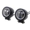 ONGMEIL Motorcycle LED Spot Fog Lamp with Angel Eye Light for Harley Honda Suzuki Kawasaki Custom (2 White Lights)
