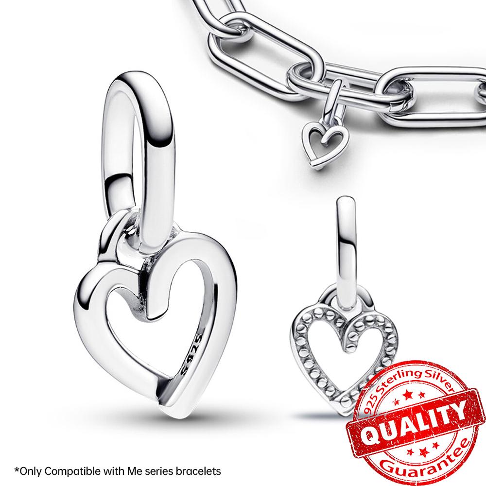 Классическое золотое проволочное сердце и сверкающий циркон из стерлингового серебра 925 пробы, подвеска-шарм "Ангел" для DIY-женского браслета, аксессуары для кулона