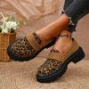 Модные новые туфли на толстой подошве, сексуальные, большого размера, для ходьбы, весна/осень, с круглым леопардовым принтом, удобные повседневные кроссовки для женщин