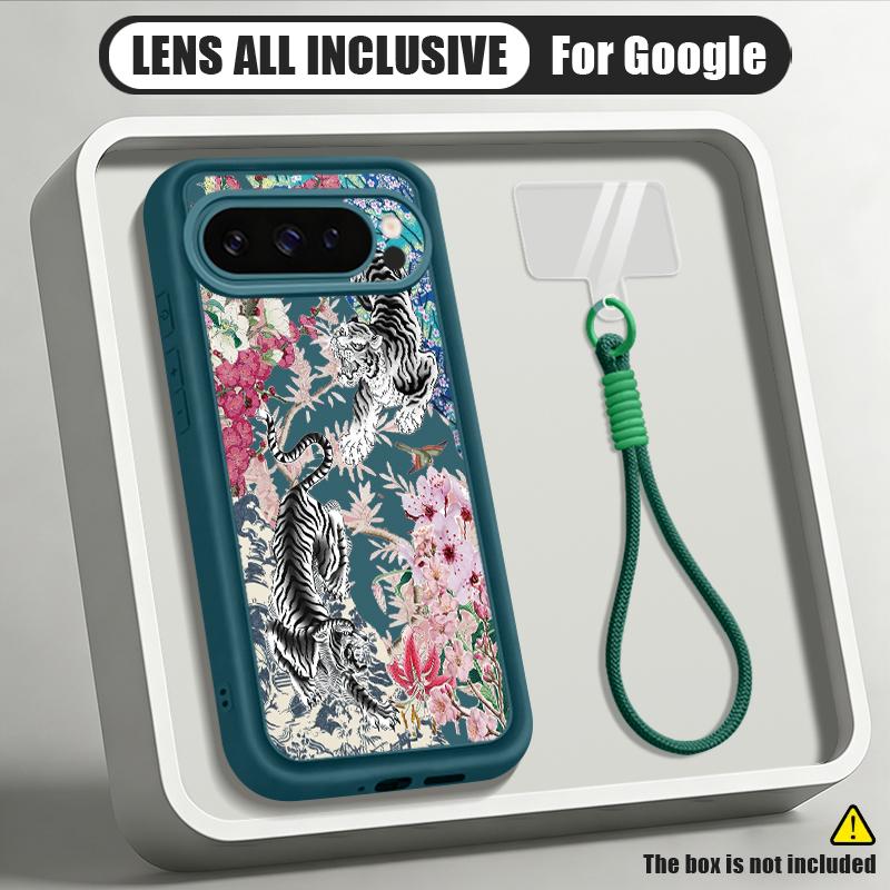 Черно-белые цветы розы Чехол-шнурок для Google Pixel 10 Pro XL Для Pixel 9A 9 Pro 8 7 8A 7A Ударопрочный бампер Мягкий силиконовый чехол