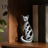 Декоративные фигурки для гостиной 3D-печатная фигурка кота-спирали, полая современная абстрактная скульптура, маленький настольный декор, полка для журнального столика, минималистичный
