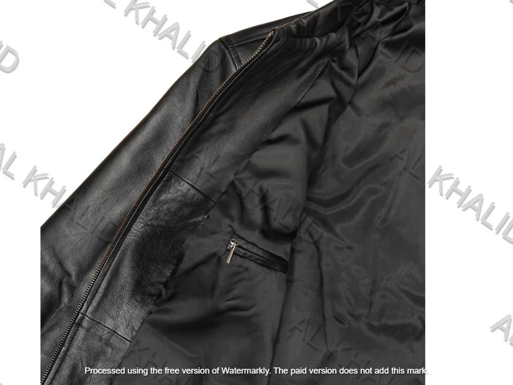 AL KHALID Men's Leather Jacket Black Genuine Lambskin Leather Jacket Motorcycle Stylish