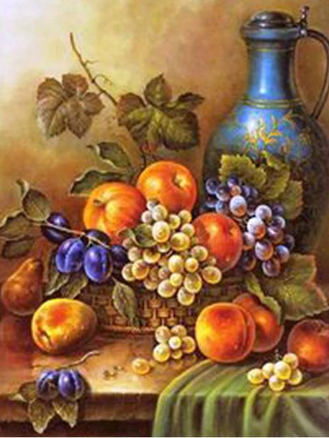 5D DIY Полный дрель Алмазная картина Фрукты серии Бутылка красного вина Алмазная мозаика Пейзаж Вышивка крестиком Наборы домашнего декора