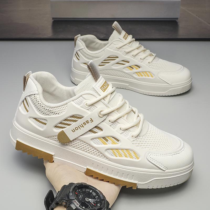 Модные мужские дышащие сетчатые кроссовки летняя повседневная спортивная обувь удобная легкая низкий верх резиновая подошва взрослая обувь