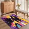 1pc Abstract Black Cat Rug Colorful Paint Splash Pattern Non Slip Floor Mat for Living Room Bedroom Modern Home Decor Carpet