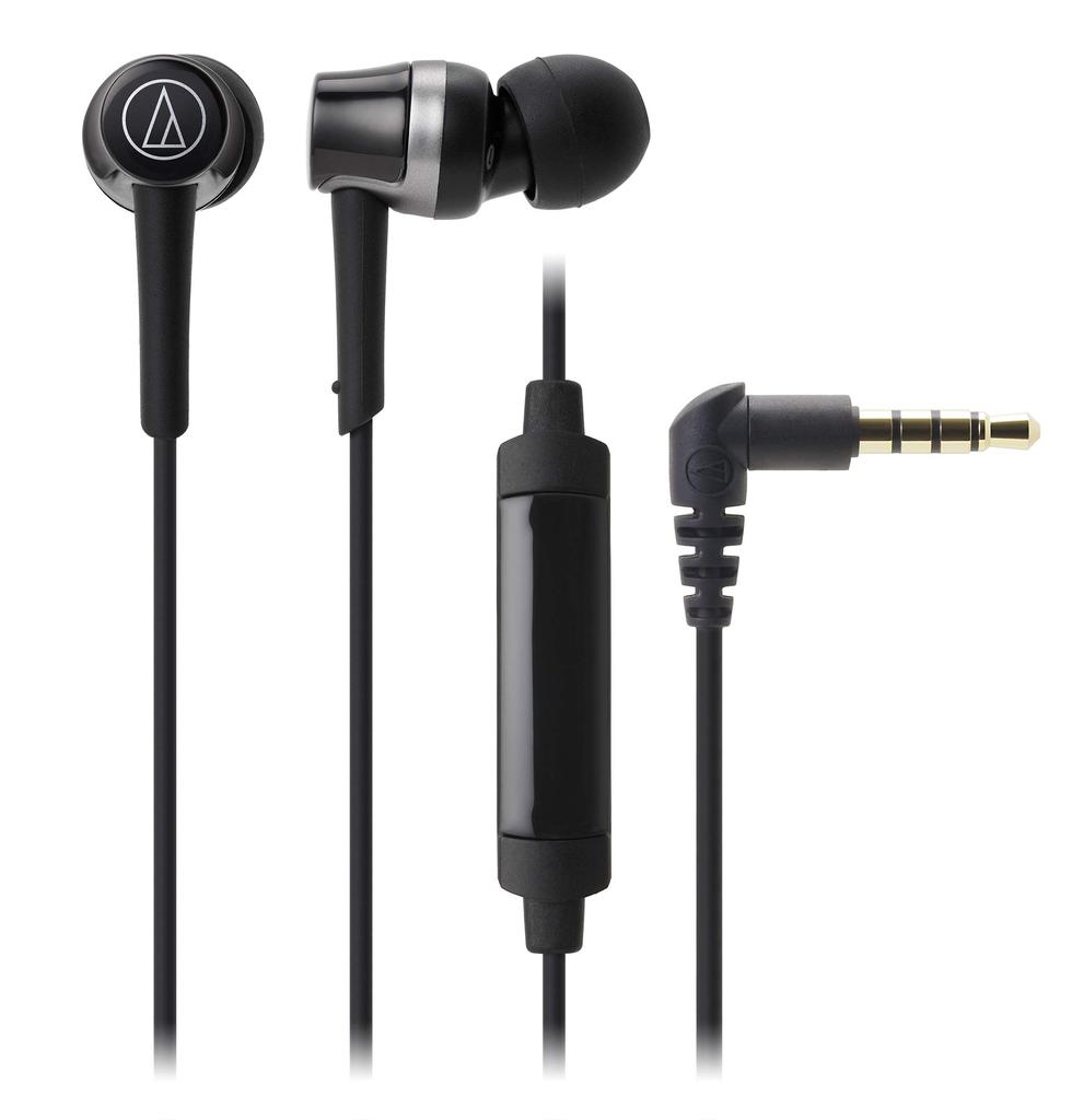 BK Earphones Wired Remote Control with Microphone for Smartphones Canal Type SoundReality Black Audio-Technica ATH-CKR30iS