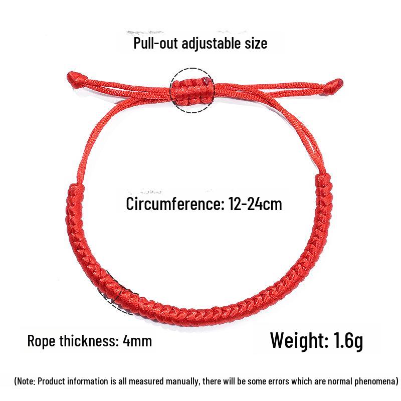 Регулируемый браслет из красной веревки с узлом из чистого бриллианта - дизайн со знаком зодиака унисекс