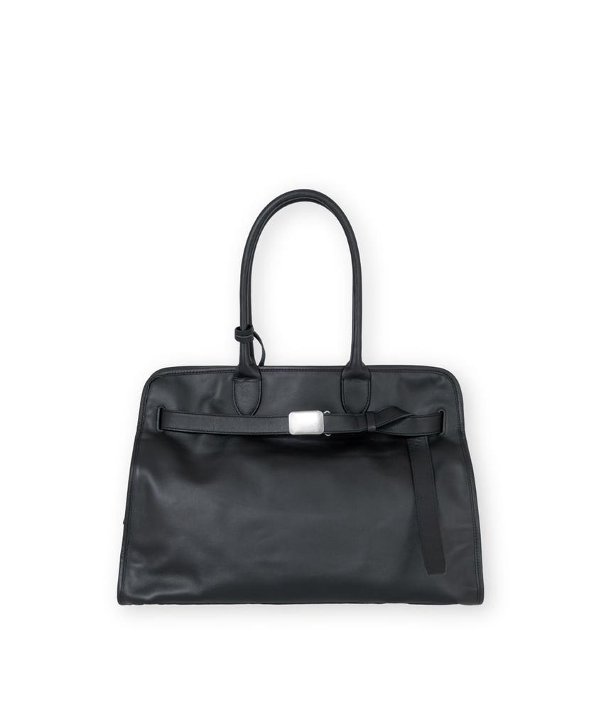 Brownyard Leather Buckle 17 Bag, Black
