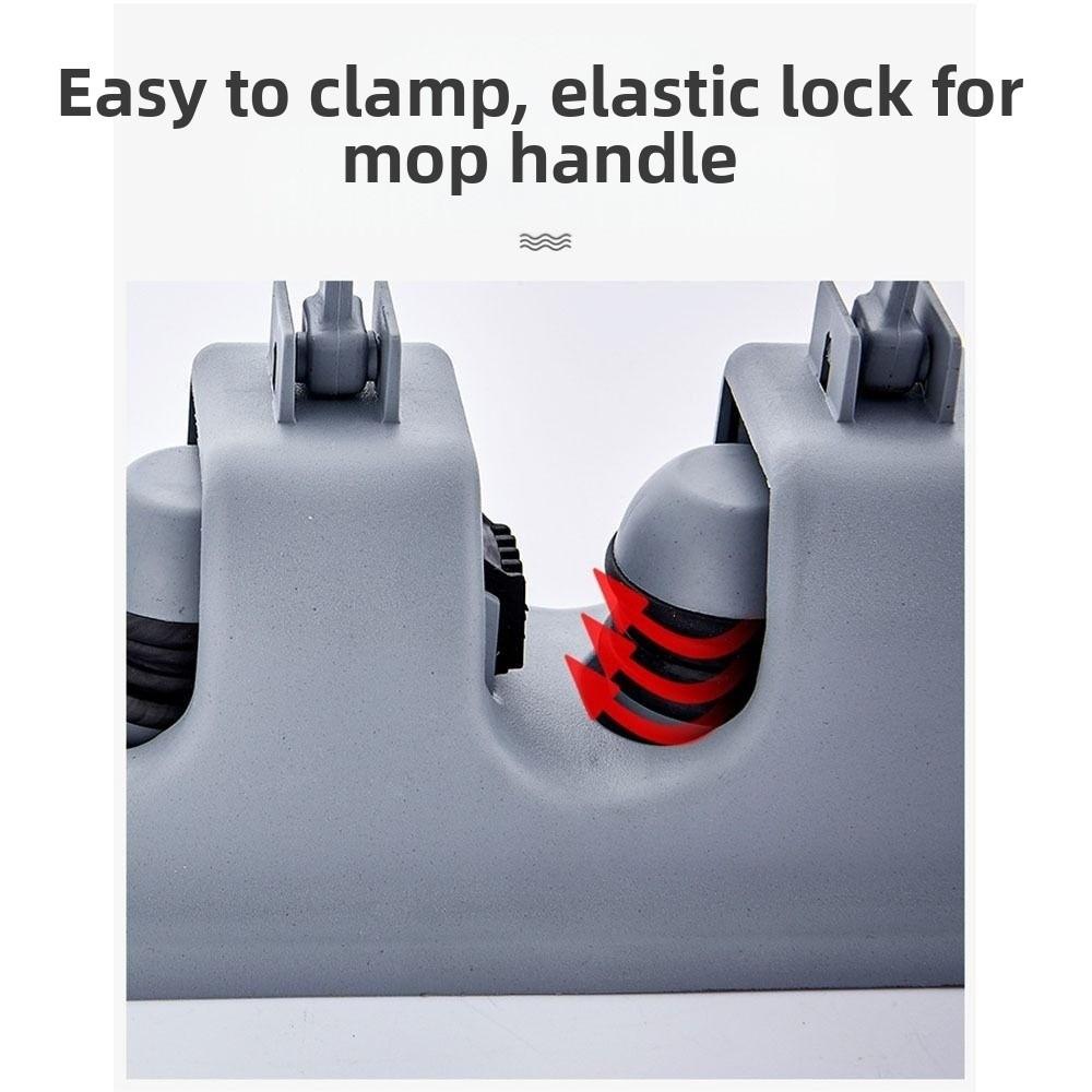 Strong Grip Mop Holder Wall Mounted Bathroom Broom Hanger Home Accessories Mop Fixed Clip Home Use