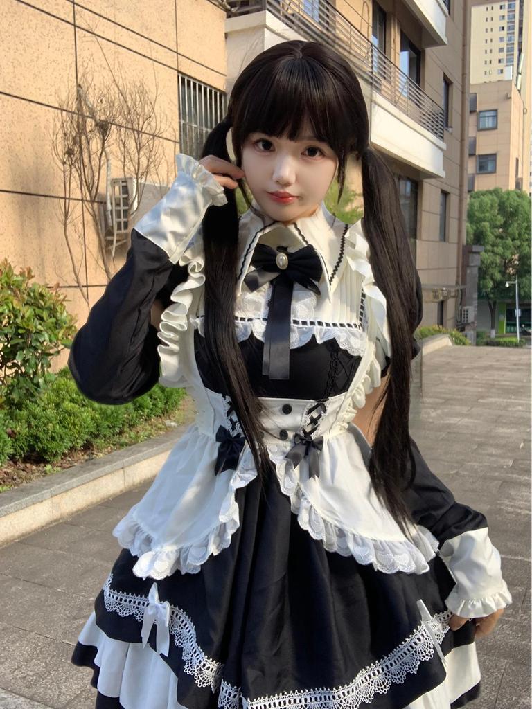 Cross-Border Lolita Maid Costume with Detachable Sleeves for Performance & Live Stream