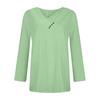 Women's Fashion Casual Color Chest Panel Ruched Button V Neck Long Sleeve Ladies Long Top