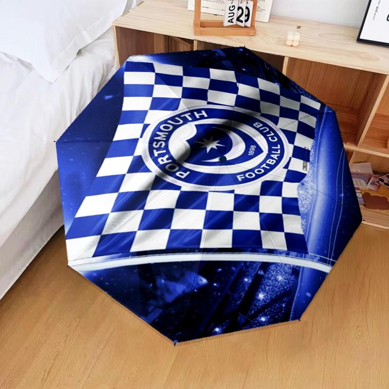 1PC Ports Fc Crest Printed Umbrella Folding umbrella, automatic umbrella 8-Frame for Travel, camping Fan gifts Christmas Gifts