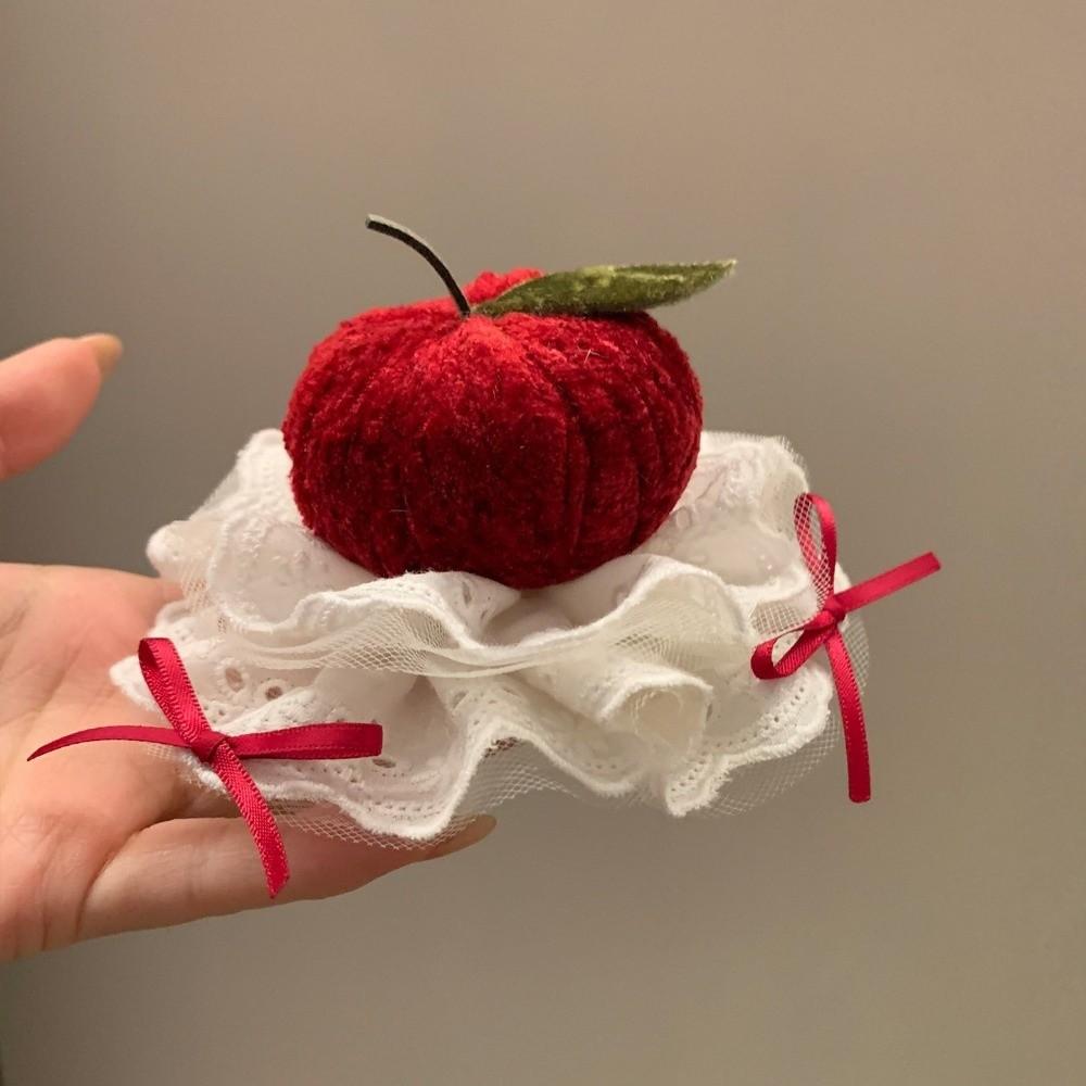 Apple Shaped Apple Hair Clip White Lace Lolita Hair Accessory Christmas Party
