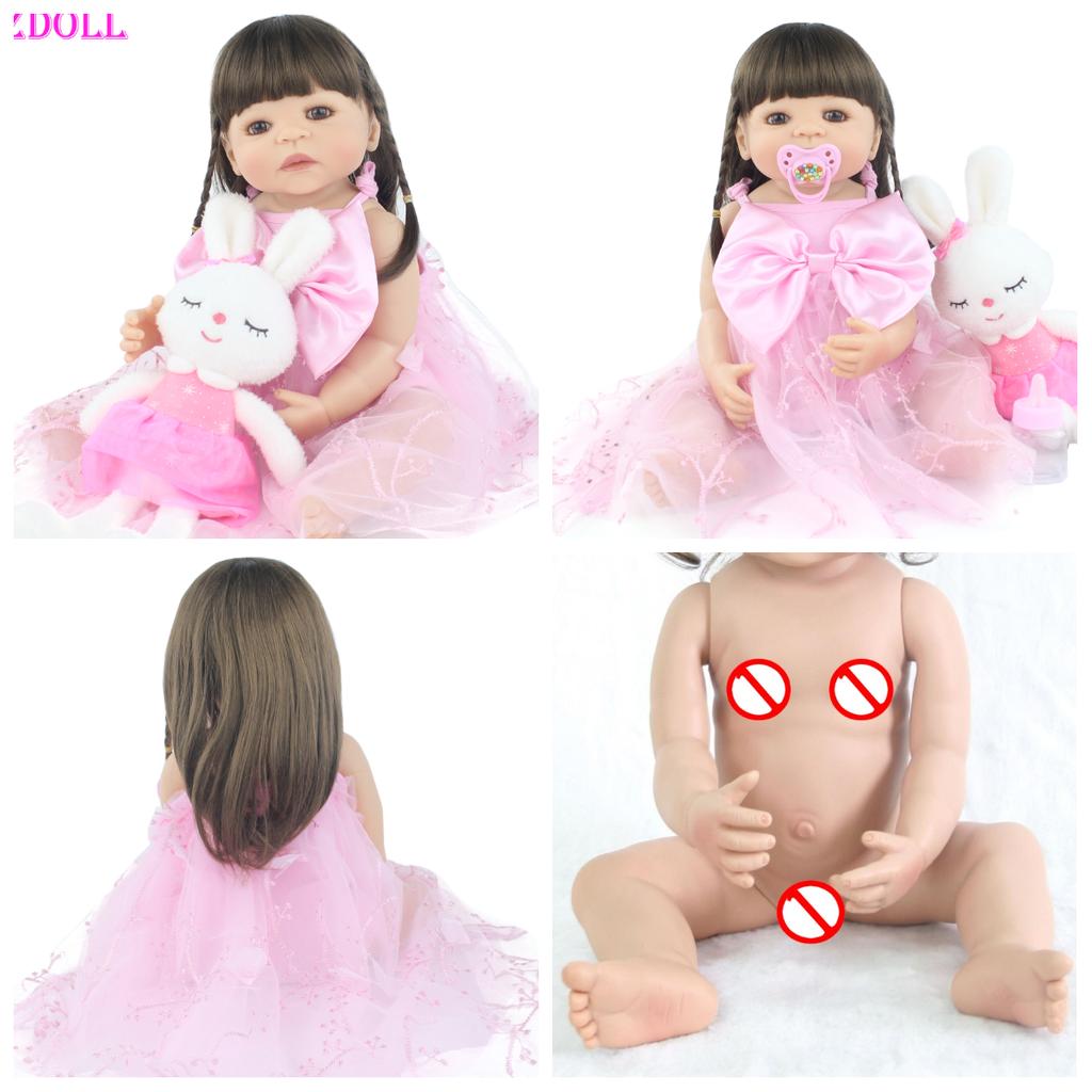BZDOLL 55 см полностью силиконовая кукла Bebe Reborn реалистичная мягкая виниловая принцесса Единорог игрушка для купания девочек детский подарок на день рождения