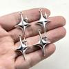 Antique Silver Zinc Alloy Four-Pointed Star Pendant Charm