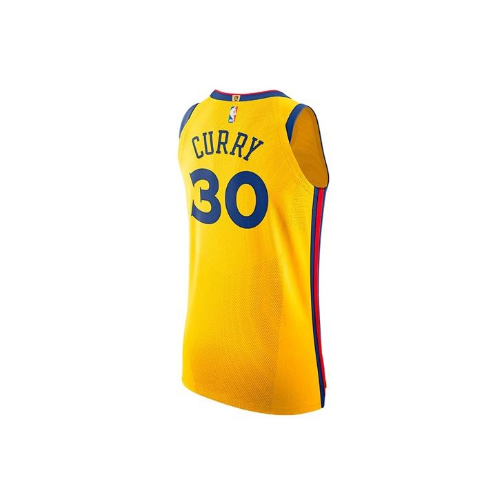 Nike NBA City Edition Connected Jersey Stephen Curry #30 Golden State Warriors Баскетбольная жилетка прямого кроя Мужские топы Желтый AH6052-728