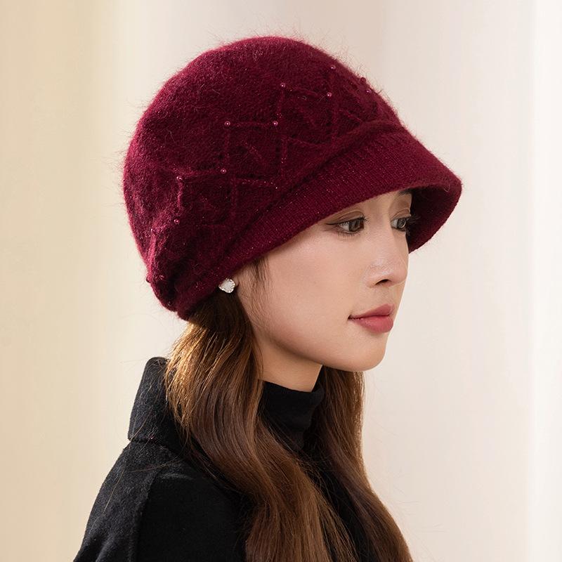 Hat Ladies Autumn and Winter Fleece Warm Stacking Hat Pullover Wool Hat