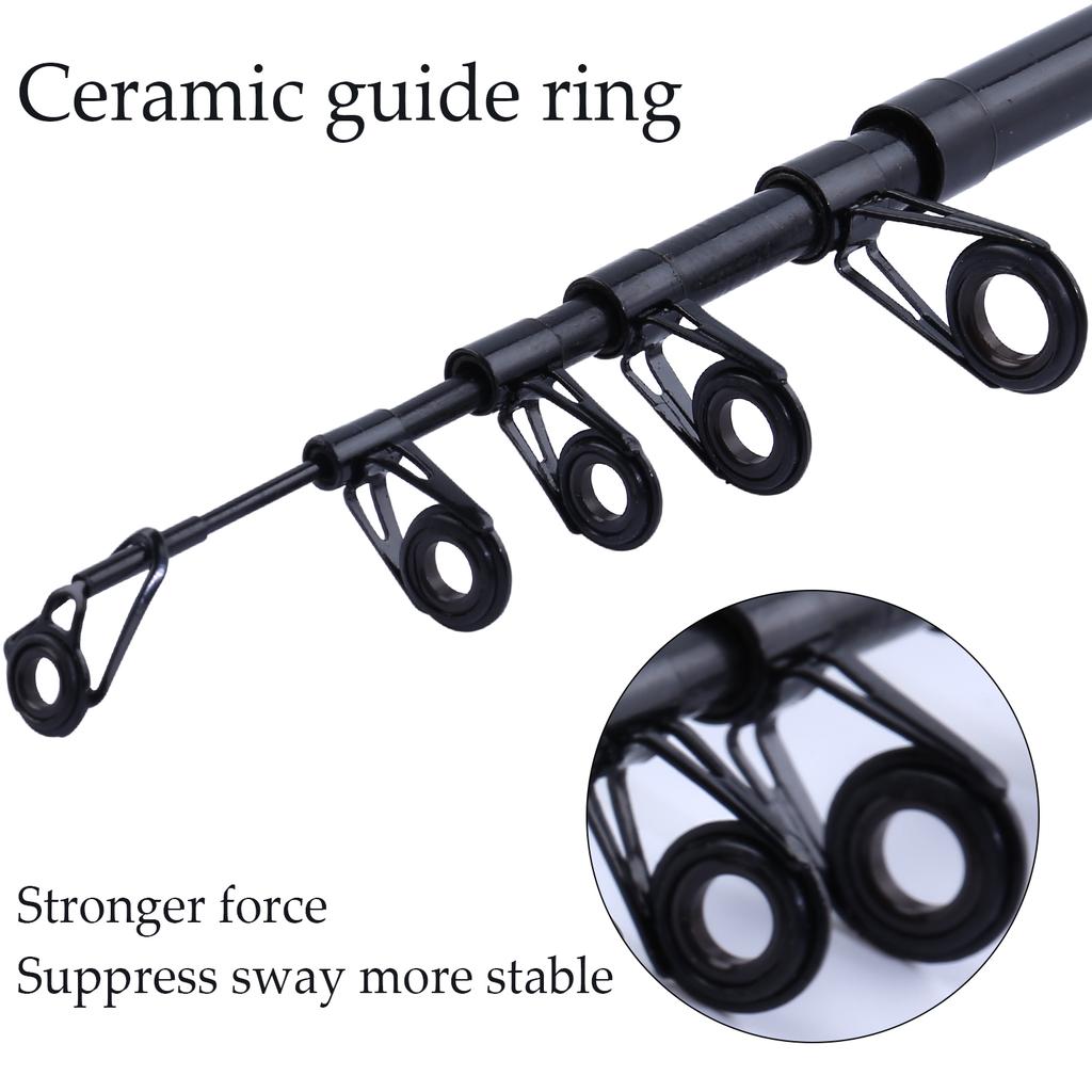 Fishing Rod Spinning 1.5m Blue Gun Handle Telescopic Portable Traveling Carbon Fishing Rod Pole