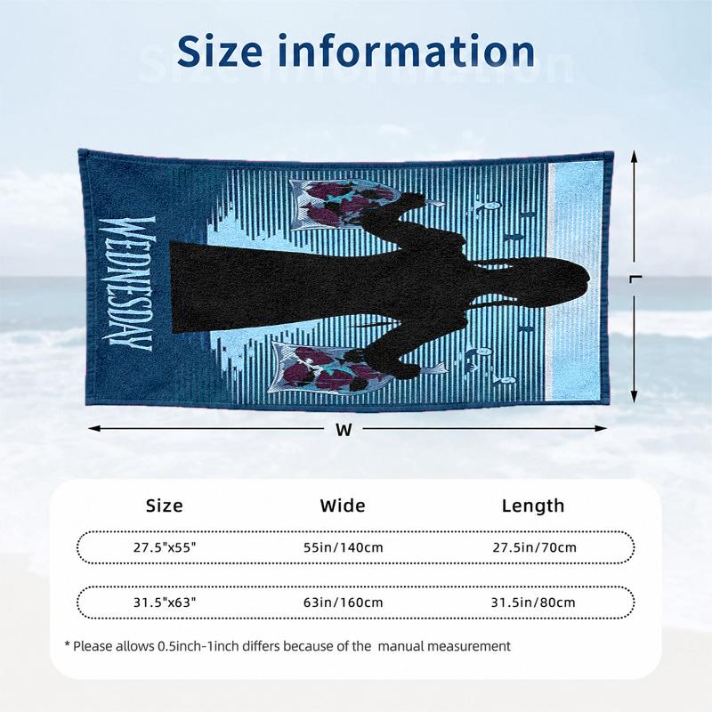 Wednesday Microfiber Beach Towel Quick Dry Sand Free Lightweight Beach Towels for Travel Swimming Camping