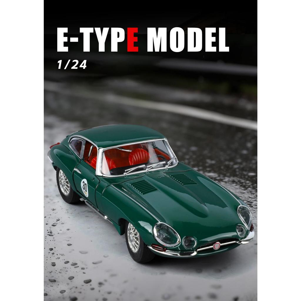 1/24 Jaguar E-Type Высокодетализированная масштабная металлическая модель автомобиля Отличный подарок для дома и декора Коллекционный предмет Подарок мальчику на день рождения Декор Ребенок