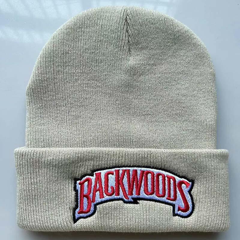 Autumn and winter letters for men and women BACKWOODS Warm knitted hat with embroidery for students, pullover hat